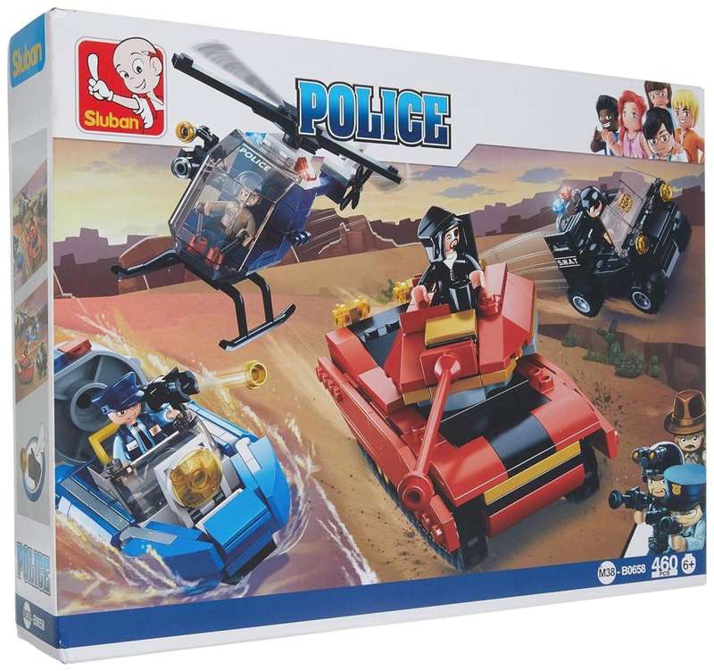 Sluban Police Tank Chase Builder - 460 Pieces (Box slightly bent)