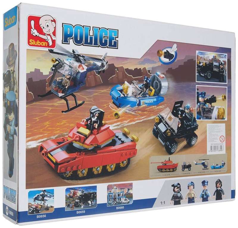 Sluban Police Tank Chase Builder - 460 Pieces (Box slightly bent)