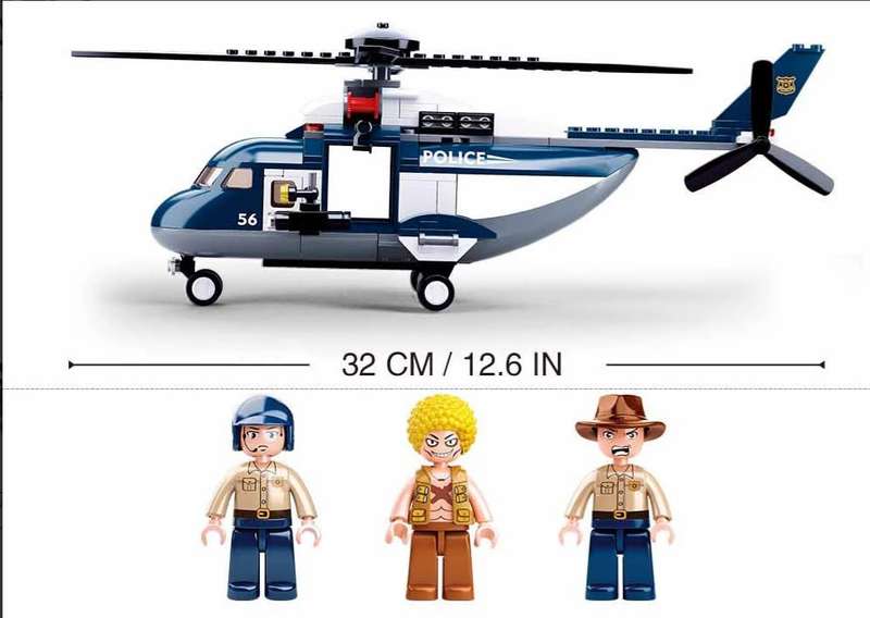 Sluban Building Set: Police Helicopter and Truck - 285 Pieces (Box damaged)