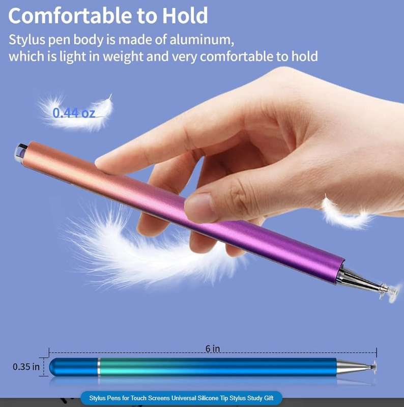 Stylus Pens for Touch Screens Universal Silicone Tip Stylus Study Gift (Pink/Purple)