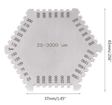Stainless Steel Hexagonal Wet Film Comb Paint Thickness Gauge Thick Meter