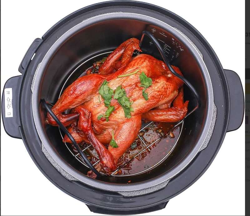 Steamer Rack Trivet with Heat Resistant Silicone Handles Compatible with Instant Pot 6 & 8 qt Access