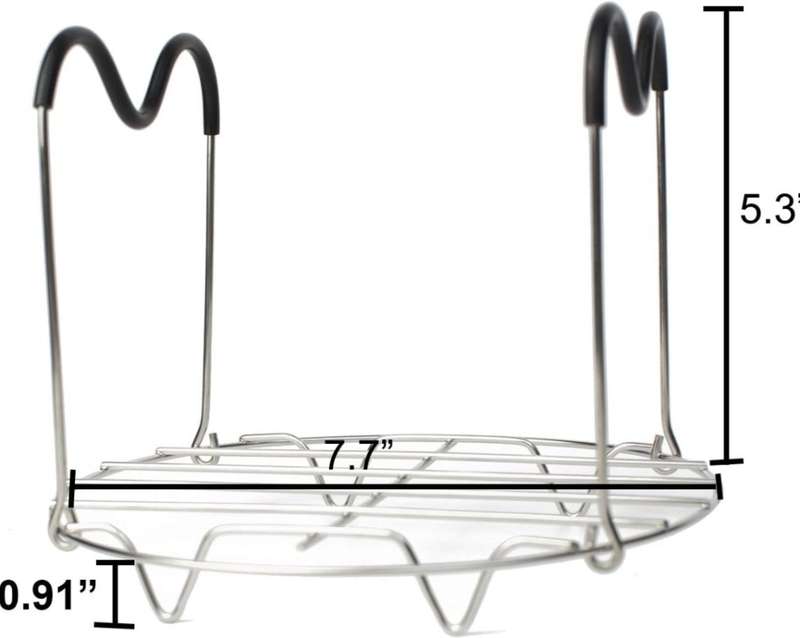 Steamer Rack Trivet with Heat Resistant Silicone Handles Compatible with Instant Pot 6 & 8 qt Access