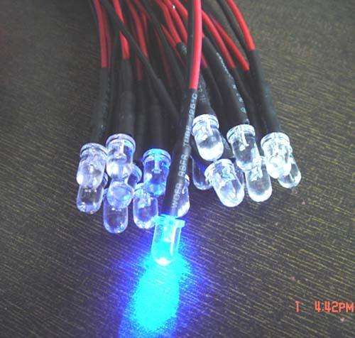 Blue 5mm 12V DC 20cm Pre Wired LED Light
