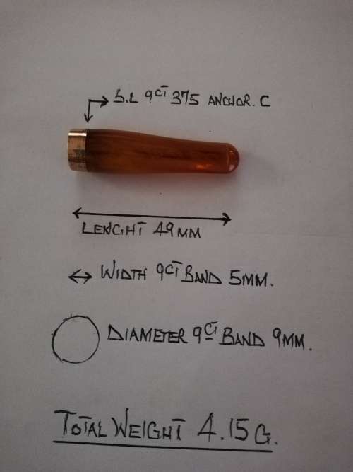 SOLID 9CT GOLD AMBER CHEROOT  ** CRAZY R1 START **