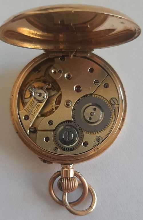 * SOLID 14CT GOLD *   * BW CANEY DURBAN POCKET WATCH *   *1800 ERA *   ** CRAZY R1 START **