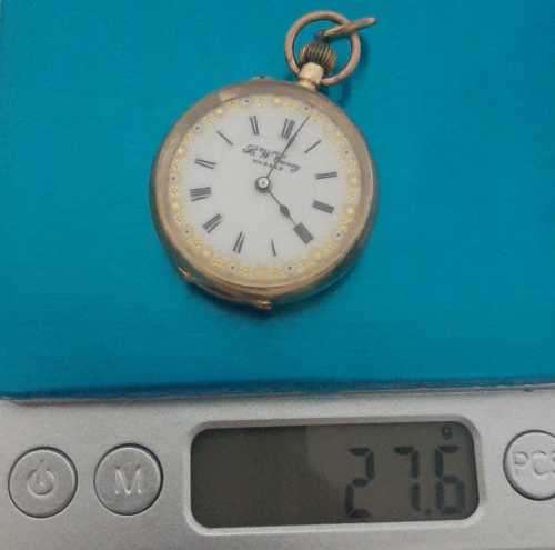 * SOLID 14CT GOLD *   * BW CANEY DURBAN POCKET WATCH *   *1800 ERA *   ** CRAZY R1 START **