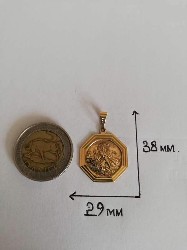 ** SOLID 9CT GOLD ** ST CHRISTOPHER PENDANT ** HALLMARKED ** 3.61 GRAMS ** CRAZY R1 START !!!