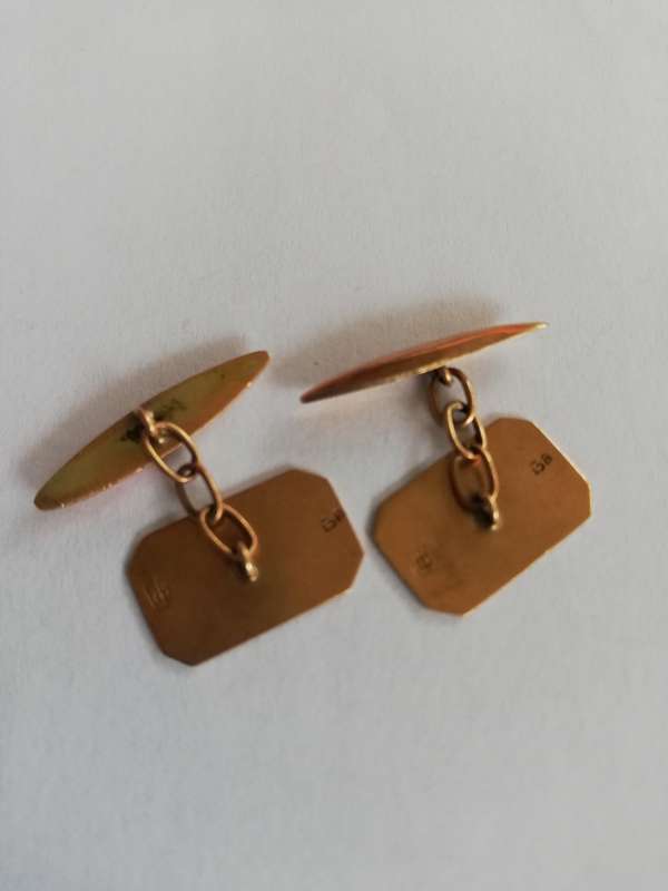 ** SOLID 9CT GOLD ** VINTAGE CUFFLINKS ** CLEARLY MARKED ** SOLD AS SCRAP ** CRAZY R1 START !!!