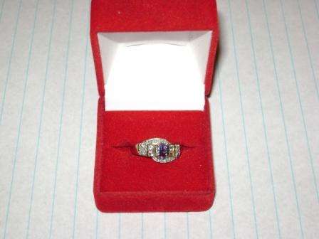 BRAND NEW 100% SOLID 14CT YELLOW GOLD DIAMOND & TANZANITE RING *** CRAZY R1 START ***