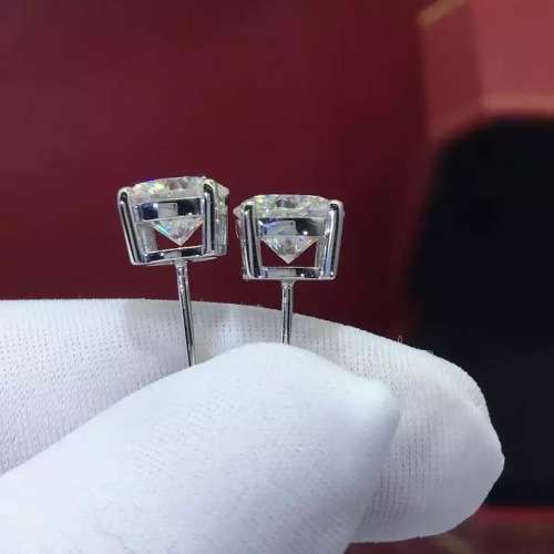 *R6500*Luxury Moissanite Diamond, 925 Sterling Silver Unisex Earring 6.5mm