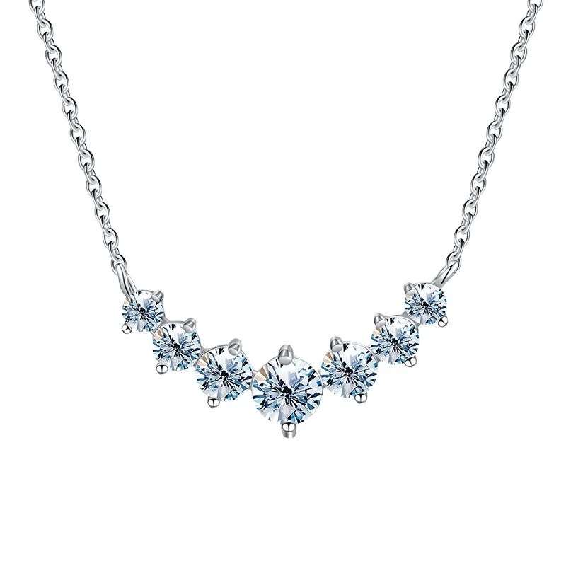 *R7500* Luxury Moissanite Diamond, 18K White Gold Plated, 925 Sterling Silver Necklace