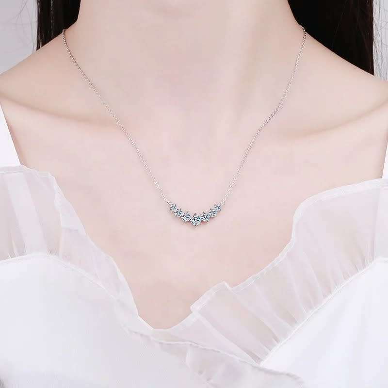 *R7500* Luxury Moissanite Diamond, 18K White Gold Plated, 925 Sterling Silver Necklace