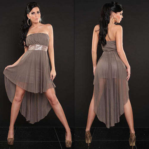 Ultra Sexy Sweet Crazy Grey Spandex Polyester Strapless Squama Slim Mini Dresses