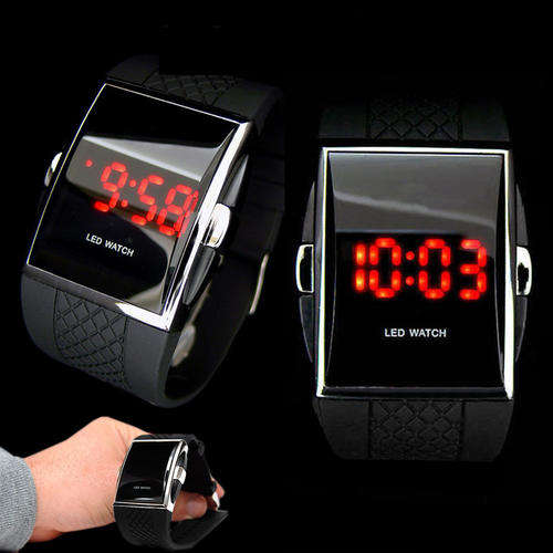 mens LED sports  watch stainless steel