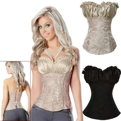 Women's Bridal Wedding Ruffle Lingerie Floral Corset Bustier