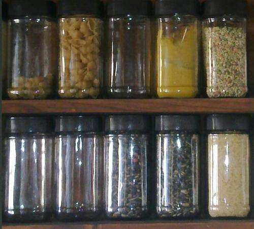 Glass bottles with lids to store sweets, dried foods, bolts & nuts etc