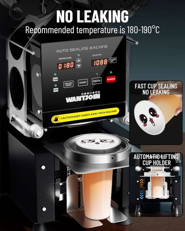FULLY AUTOMATIC CUP SEALING MACHINE WITH SEALING FILM