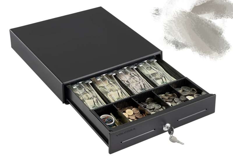 Cash Register Drawer for Point of Sale (POS)  with 4 Bill 5 Coin Cash Tray, Removable Coin Compart