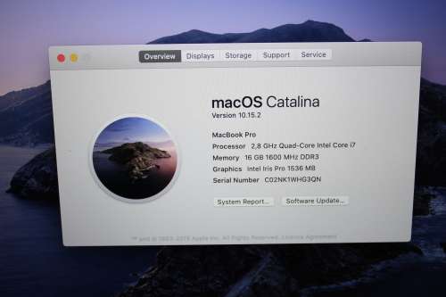 Apple Macbook Pro 15.4 inch 2.8GHz Quad-Core i7, Retina Display, 16GBRAM, 256ssd