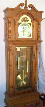Grandfather  Clock  made  of  Red  Namibian  Kiaat  -  circa 1969