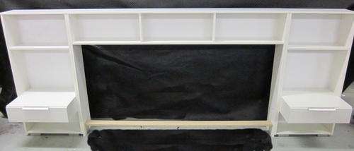 Shelving unit headboard + 2 x Free floating bedside tables - CRAZY DEAL