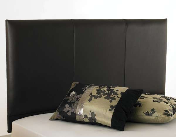 Double delux 3 panel Zenti top stitched bicast leather headboard