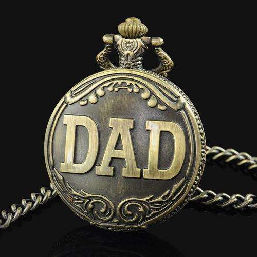 DAD Analog Quartz Pocket Watch + Chain