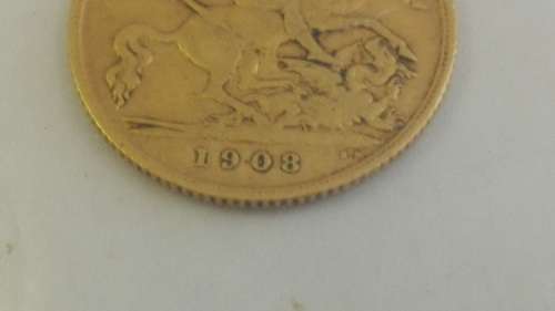 1908 GOLD HALF SOVEREIGN