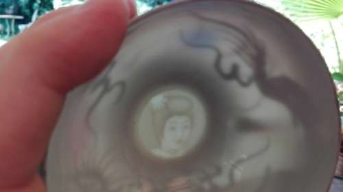 JAPANESE LITHOPHANE CUP AND SAUCER!!!
