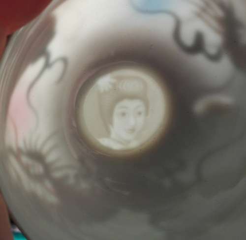 JAPANESE LITHOPHANE CUP AND SAUCER!!!