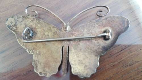 SILVER AND ENAMEL BUTTERFLY BROOCH!!!