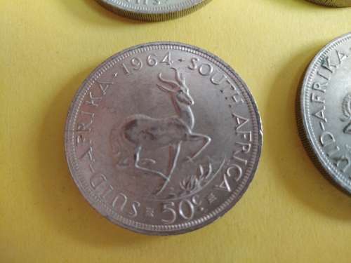 LOT #1 FOUR 1964 SOUTH AFRICAN 50 CENTS COINS