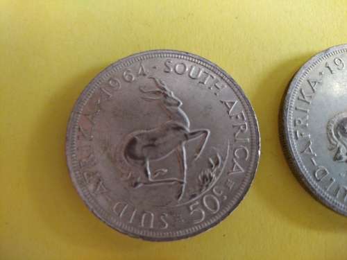 LOT #1 FOUR 1964 SOUTH AFRICAN 50 CENTS COINS