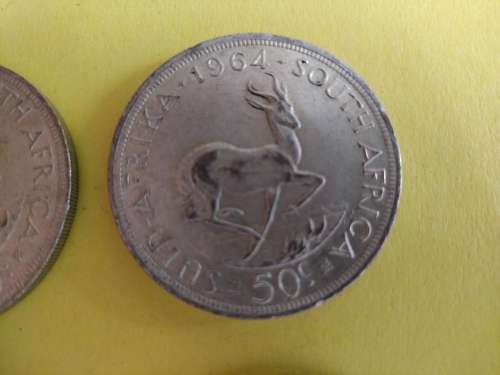 LOT #1 FOUR 1964 SOUTH AFRICAN 50 CENTS COINS