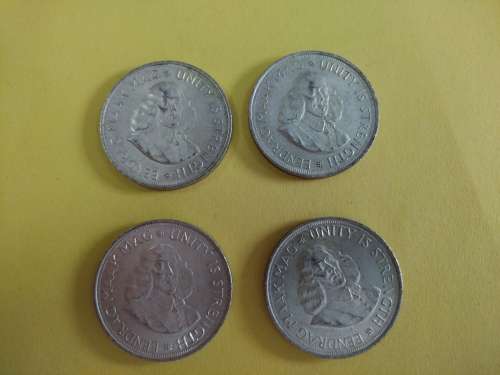 LOT #1 FOUR 1964 SOUTH AFRICAN 50 CENTS COINS
