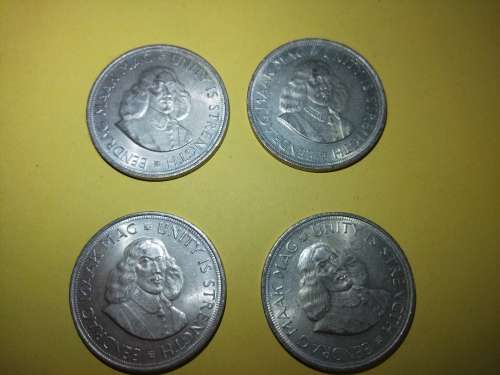 LOT #1 FOUR 1964 SOUTH AFRICAN 50 CENTS COINS