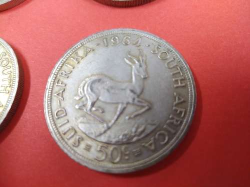 LOT #3 FOUR 1964 SOUTH AFRICAN 50 CENTS COINS