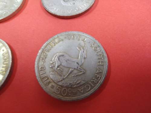 LOT #3 FOUR 1964 SOUTH AFRICAN 50 CENTS COINS