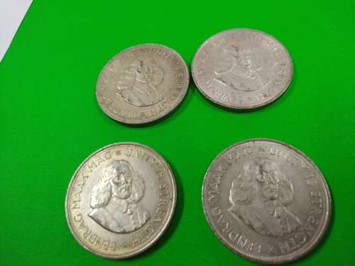 LOT #4 FOUR 1964 SOUTH AFRICAN 50 CENTS COINS