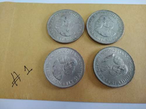 LOT # 1 FOUR 1964 SOUTH AFRICAN 50 CENTS COINS