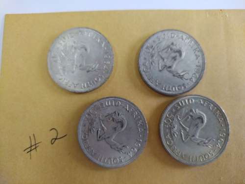 LOT # 2 FOUR 1964 SOUTH AFRICAN 50 CENTS COINS