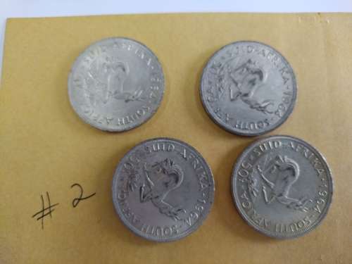 LOT # 2 FOUR 1964 SOUTH AFRICAN 50 CENTS COINS