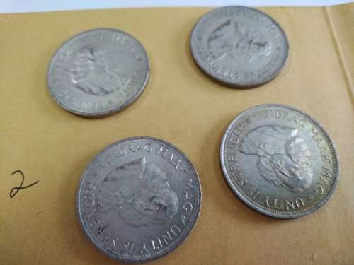 LOT # 2 FOUR 1964 SOUTH AFRICAN 50 CENTS COINS