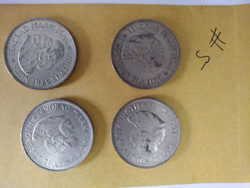 LOT # 5 FOUR 1964 SOUTH AFRICAN 50 CENTS COINS