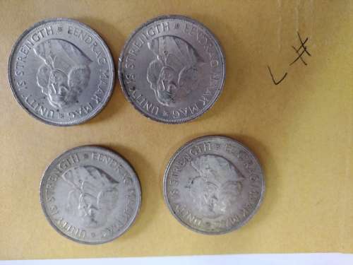 LOT # 7 FOUR 1964 SOUTH AFRICAN 50 CENTS COINS