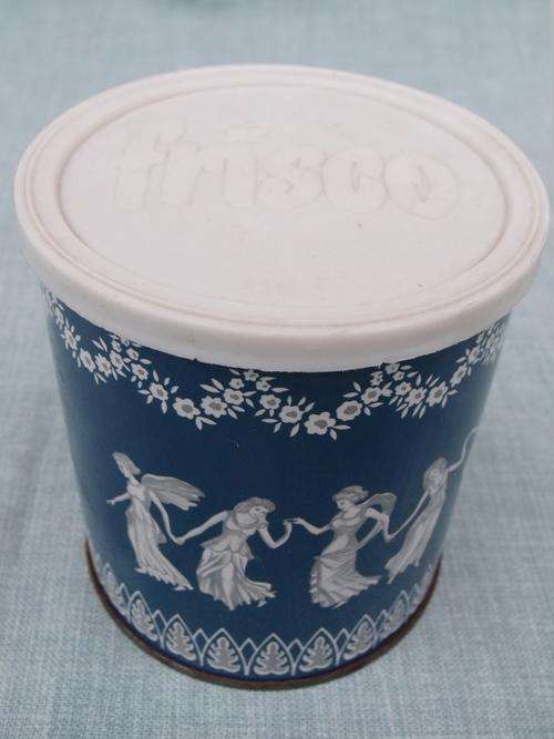Pretty Old Blue & White Frisco Coffee Tin