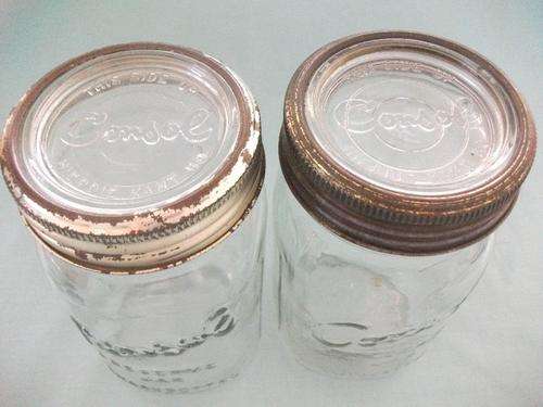 Pair of Original Vintage Consol Jars with Glass Lids