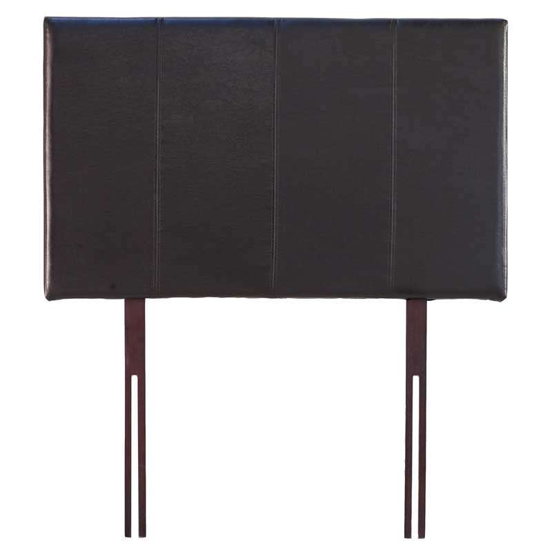 Double Headboard in leather touch PU, shiny dark brown, ref HBDK