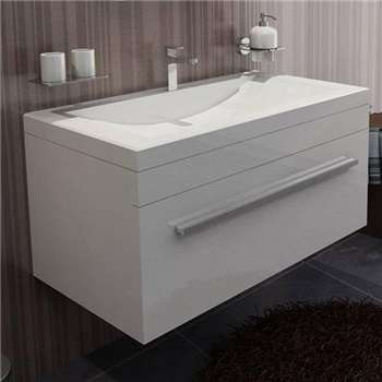 Stunning 900 mm length bathroom cabinet with 1 SOFT CLOSING drawer in glossy WHITE/ Mahogany(Wenge)/